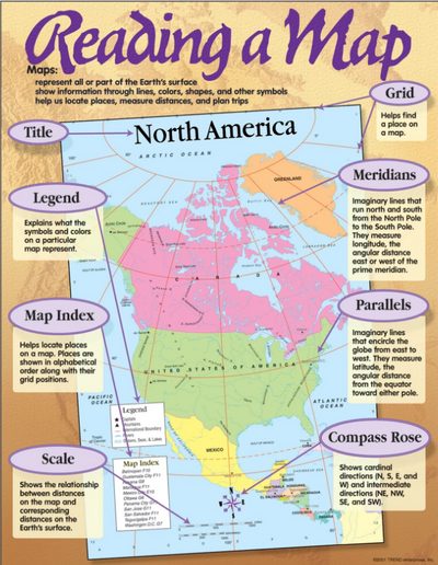 Reading a Map Learning Chart 17" x 22" 1/pk (Discontinued)
