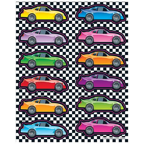 Stickers Race Cars Shape 6/sheets