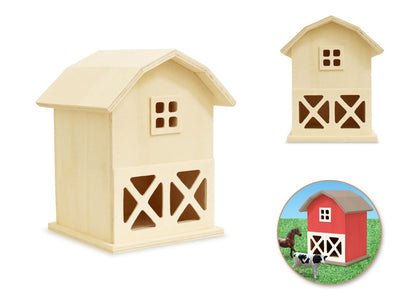 Wood Craft DIY Barn 4 1/4" x 3 3/4" x 5 1/4"