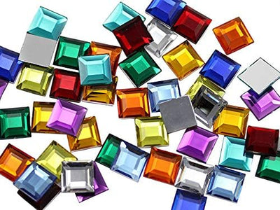 Adhesive Rhinestone Square 12mm 52/pk
