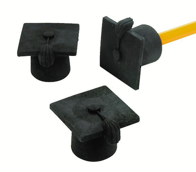 Graduation Pencil Top Erasers 24/pk