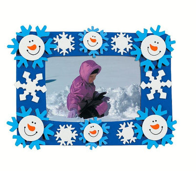 Snowman Foam Picture Frame Magnet Craft Kit 48/pk 6.5" x 4.75" x 2.75"