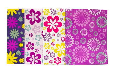 Two Pocket Folders Flowers Glitter