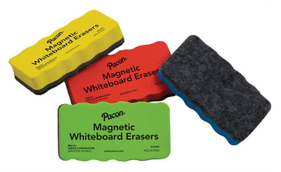 Chalk and Whiteboard Eraser, Magnetic, 4 Assorted Colors, 2-1/4" x 4-1/4", 4 Erasers