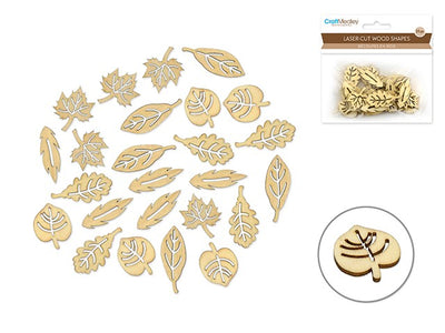 Laser-Cut Wood Shapes-Leaves