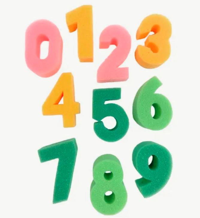 Number Sponges 10ct (1.57 x 2.36x 0.7")
