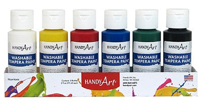 Washable Paint, Primary Colors, 6- 2oz Kit