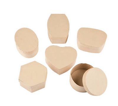 DIY cardboard box assortment 3"-4 1/2" 12/pk