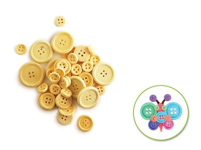 Craft Buttons 40/pk Natural (closeout)