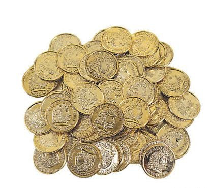 Plastic Gold Coins 1.5" 144/pk