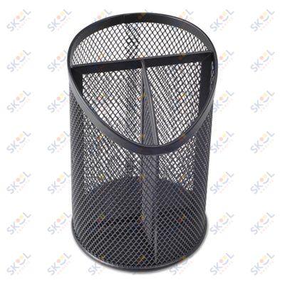 Metal Mesh 3-Compartment Pencil Cup