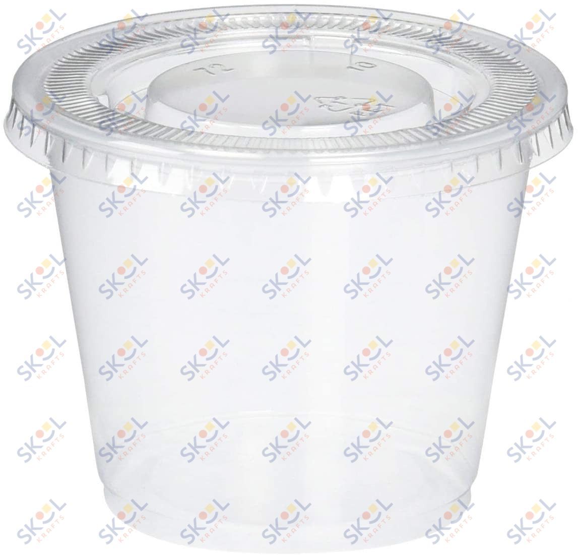 Clear Plastic Cups With Lids 5.5oz (24 Pack)