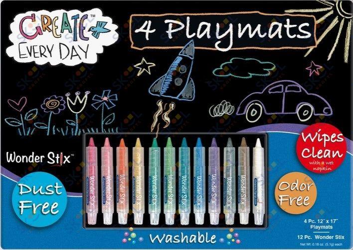 12" x 17" Blackboard Playmats includes 8 wonder stix (4 set)