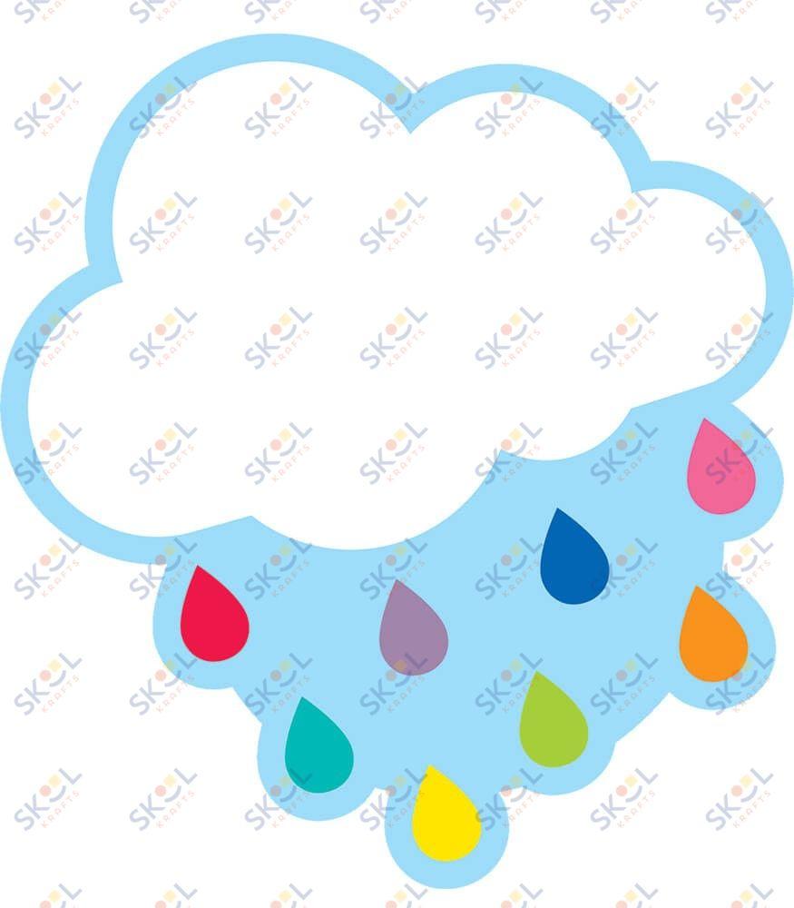 Cloud With Raindrop Cutouts 36/pk 6"