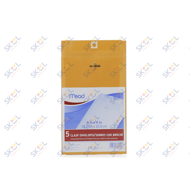 Mead Clasp Envelopes 6" x 9" 5/pk