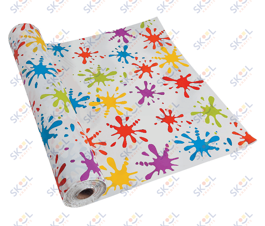 Plastic Paint Splatter Tablecloth Roll 40" x 100ft