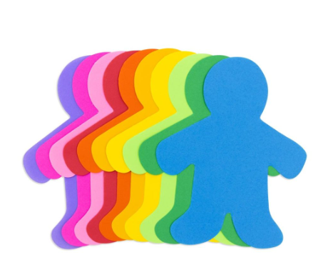 Bright Paper People Cut-Outs 5" Assorted Colors 40/pk