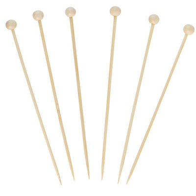 Bamboo Ball Picks 6 inches 100/pk