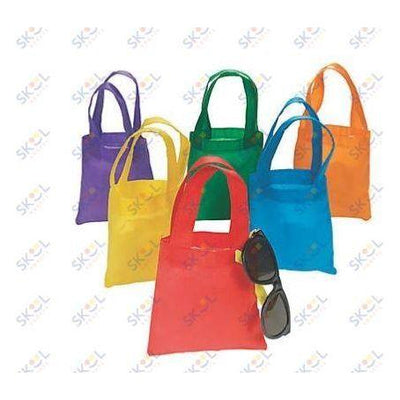 Mini Bright Color Tote Bags 6" x 6" 12/pk