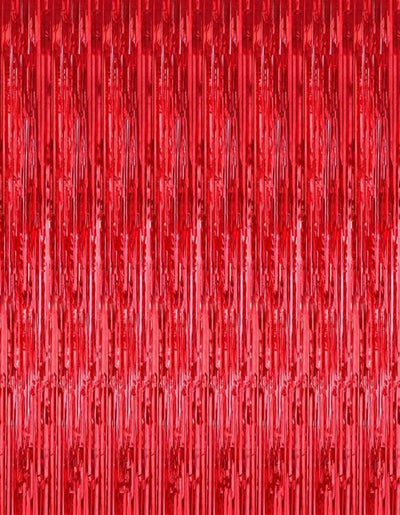 Fringe door curtain 3ft x 8ft  (red)