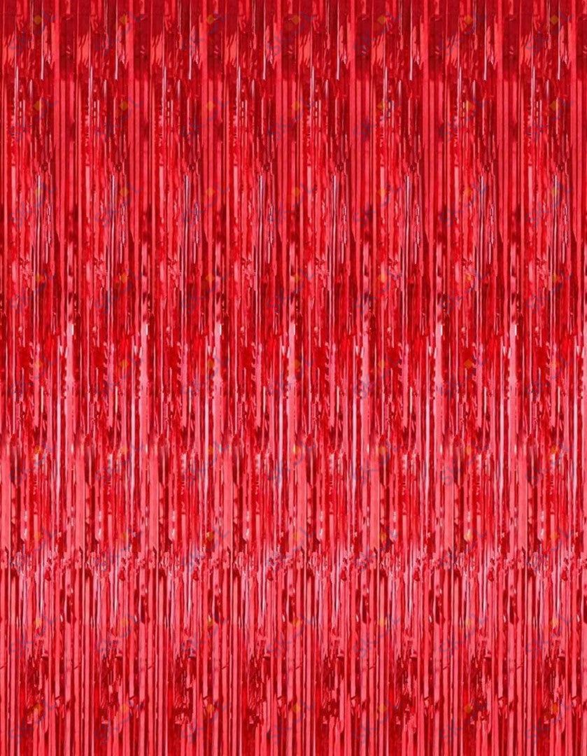 Fringe door curtain 3ft x 8ft  (red)