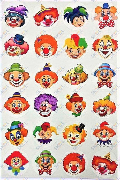 Clown Stickers 1" 10 sheets