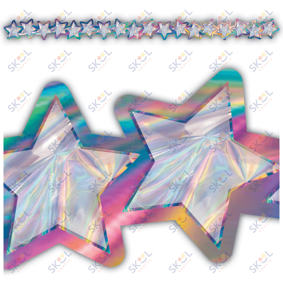 Iridescent Stars Die Cut Borders