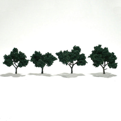 Real Dark Green Trees 4/PK 2"-3"