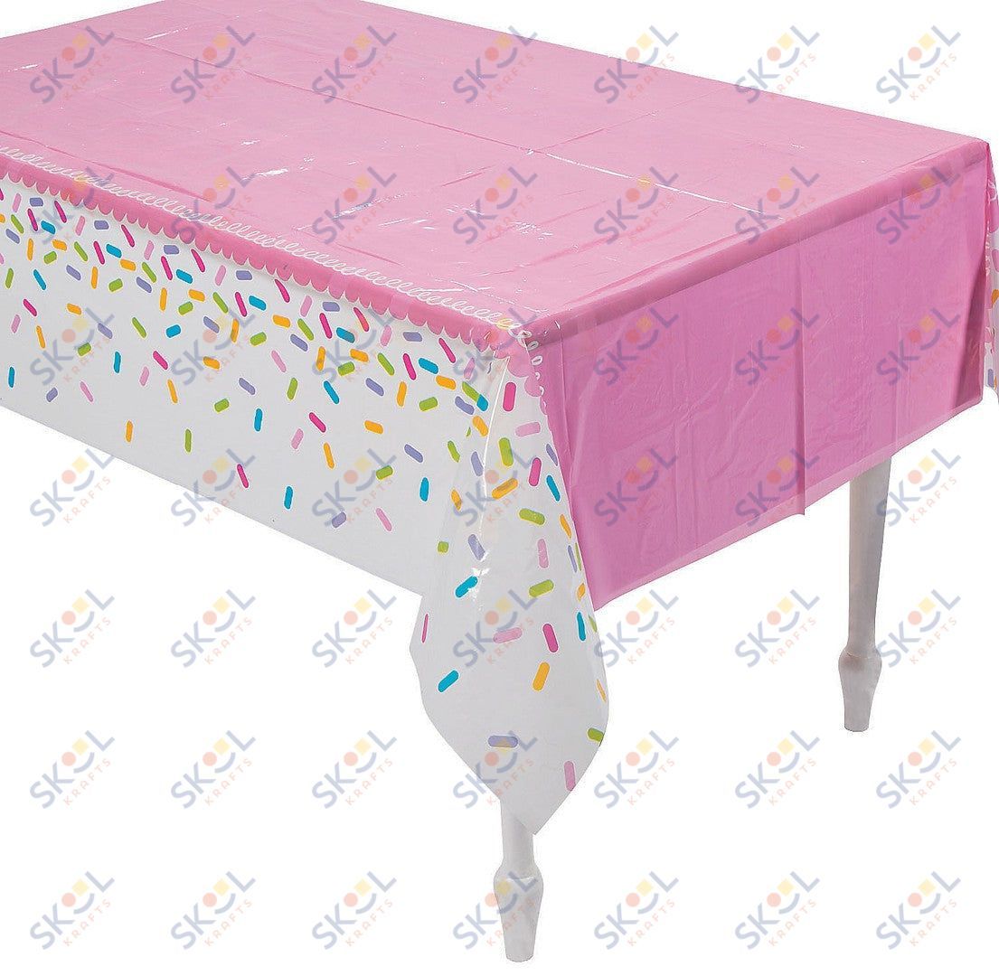 Cupcake Sprinkles Plastic Tablecloth 54" x 108" - 1 Pc.