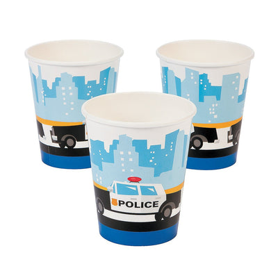 Paper Police Party Cups 3 3/4" 9oz - 8 Pc.