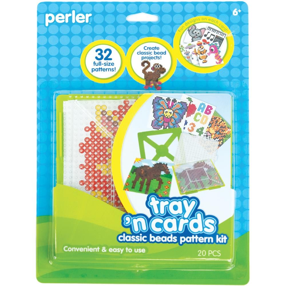 Perler Tray 'n Cards Pattern Kit-Classic