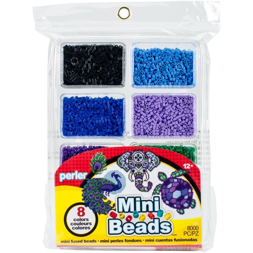 Perler Mini Beads Cool Fused Bead Tray 8,000/Pkg