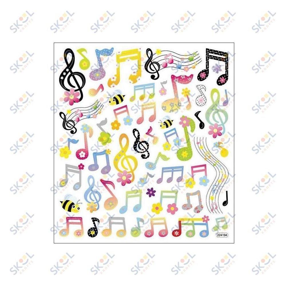 Spring Classy Musical Note Scrapbook Stickers – Skool Krafts