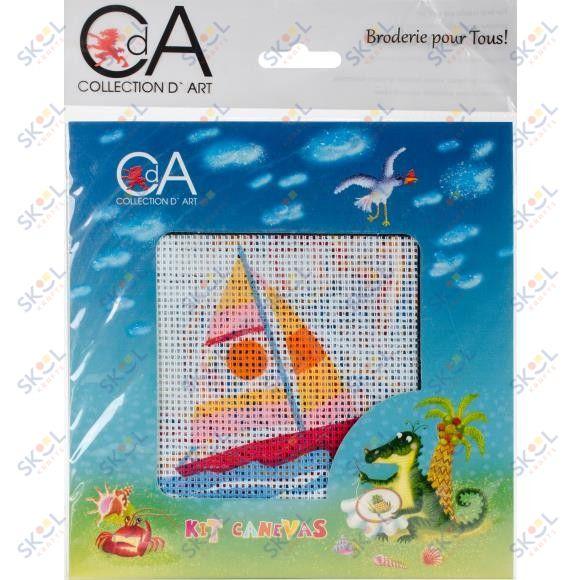 Needlepoint kit sailing boat 4"x4"