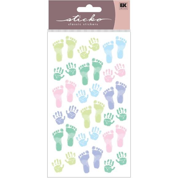 Pastel Baby Foot Prints Scrapbook Stickers