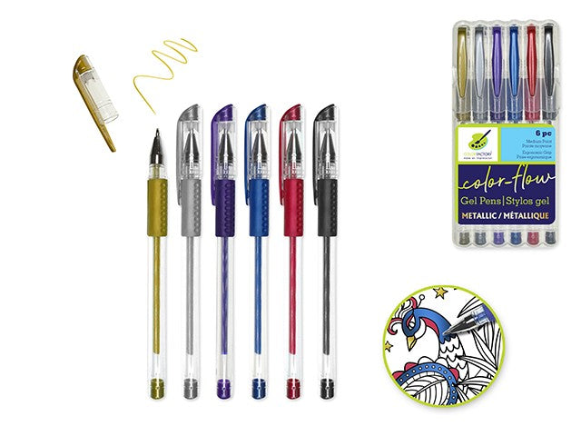 Gel Pen Premium Metallic Colors 6/pk