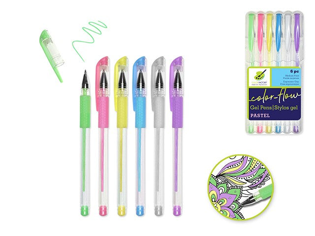 Gel Pen Premium Pastel Colors 6/pk