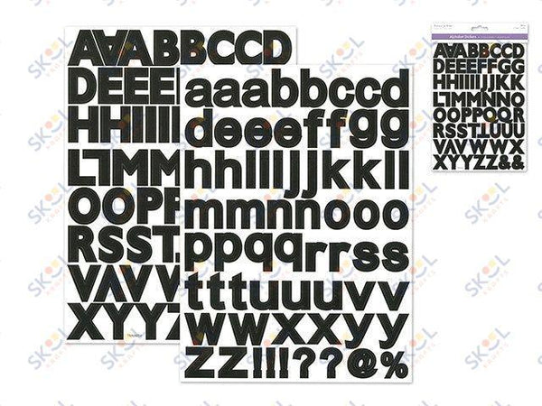 Scrapbook alphabet Stickers 2 sheet 126 stickers (black) – Skool Krafts