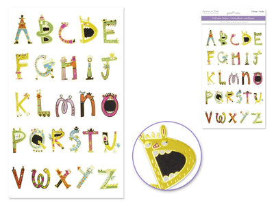 Paper Alphabet stickers (Cool Creatures) 2 sheets