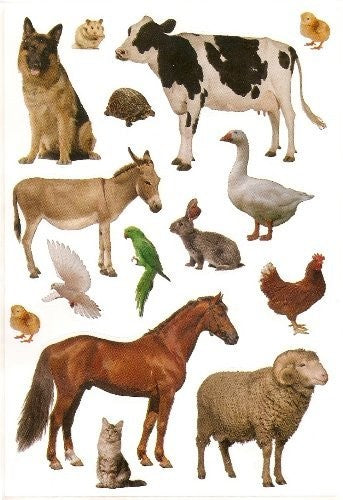 Farm Animal Die Cut Stickers 10/sheets