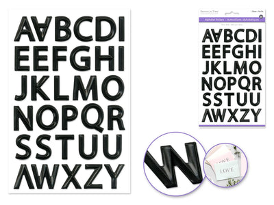 Paper 3D Alphabet stickers (black)