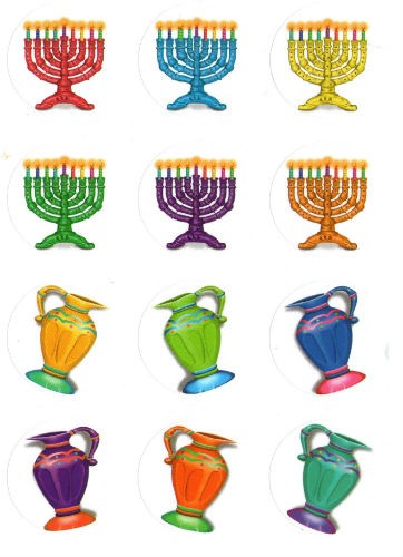 Chanukah Stickers 1.25" 10 Sheets