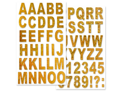 Paper Alphabet stickers (Gold Glimmer) 2 sheets