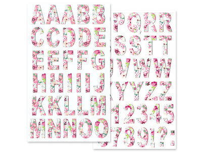 Paper Alphabet stickers (Pretty floral) 2 sheets