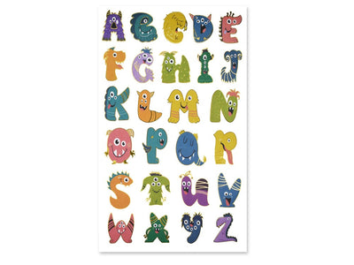 Paper Alphabet stickers (Monster Mash) 2 sheets