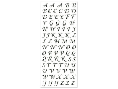 Paper Alphabet stickers (Black script)