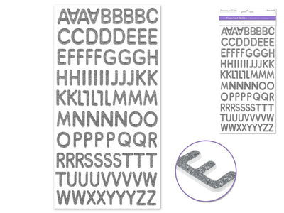 paper Alphabet Stickers (Glitter foam, Silver)
