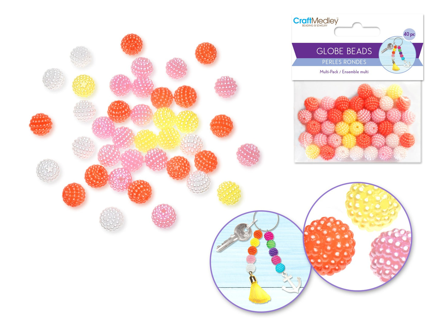 Plastic Beads Pastel 40/pk