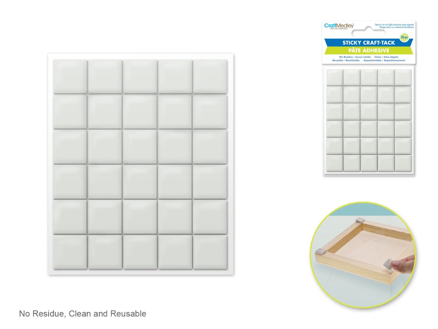 Adhesive Craft Sticky Tack Squares-1.5cm x 1.5cm 30ct
