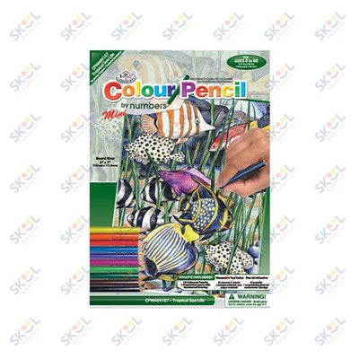 Tropical Sea Life Mini Color Pencil by Number